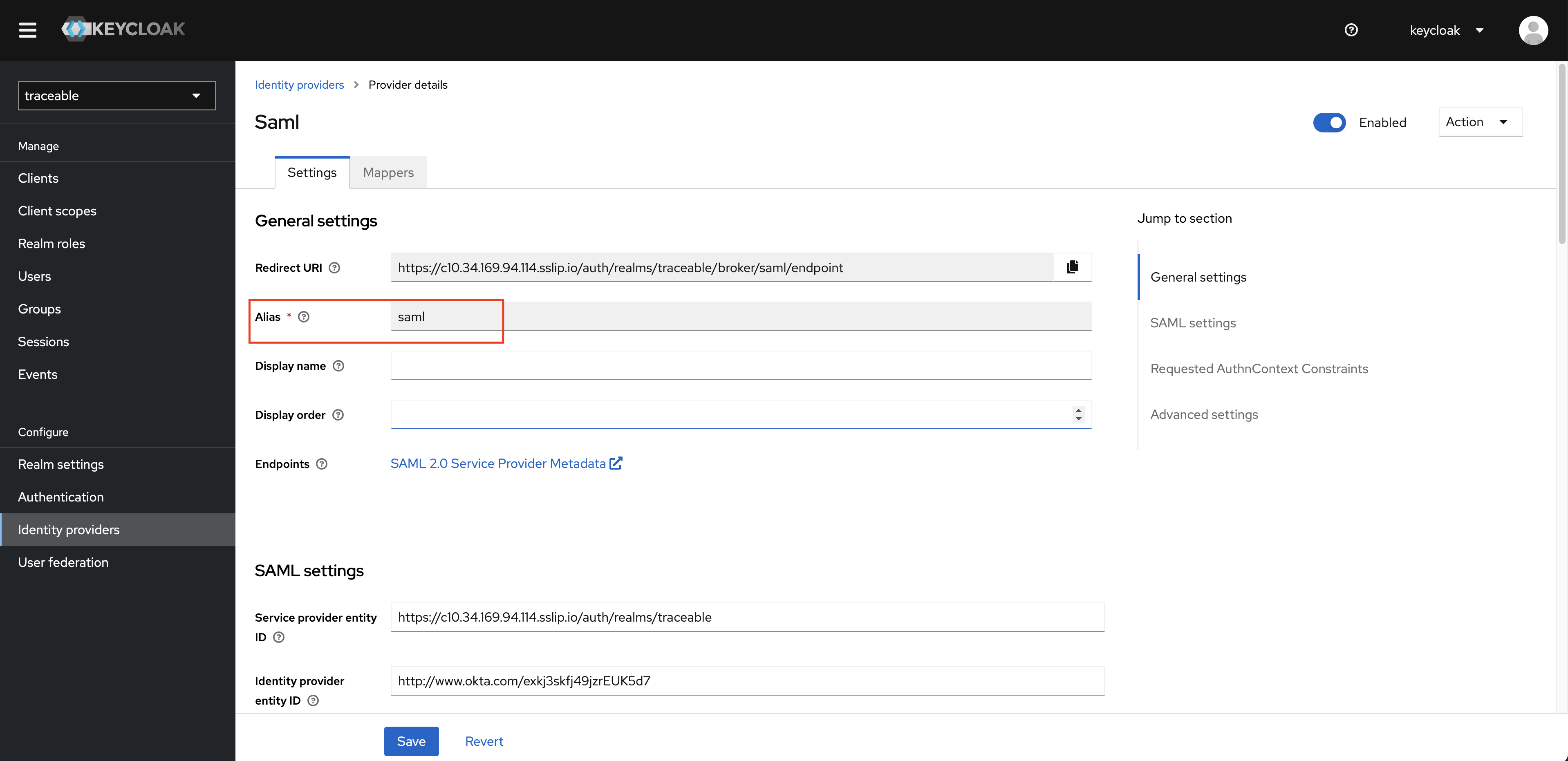 Connection ID in Keycloak